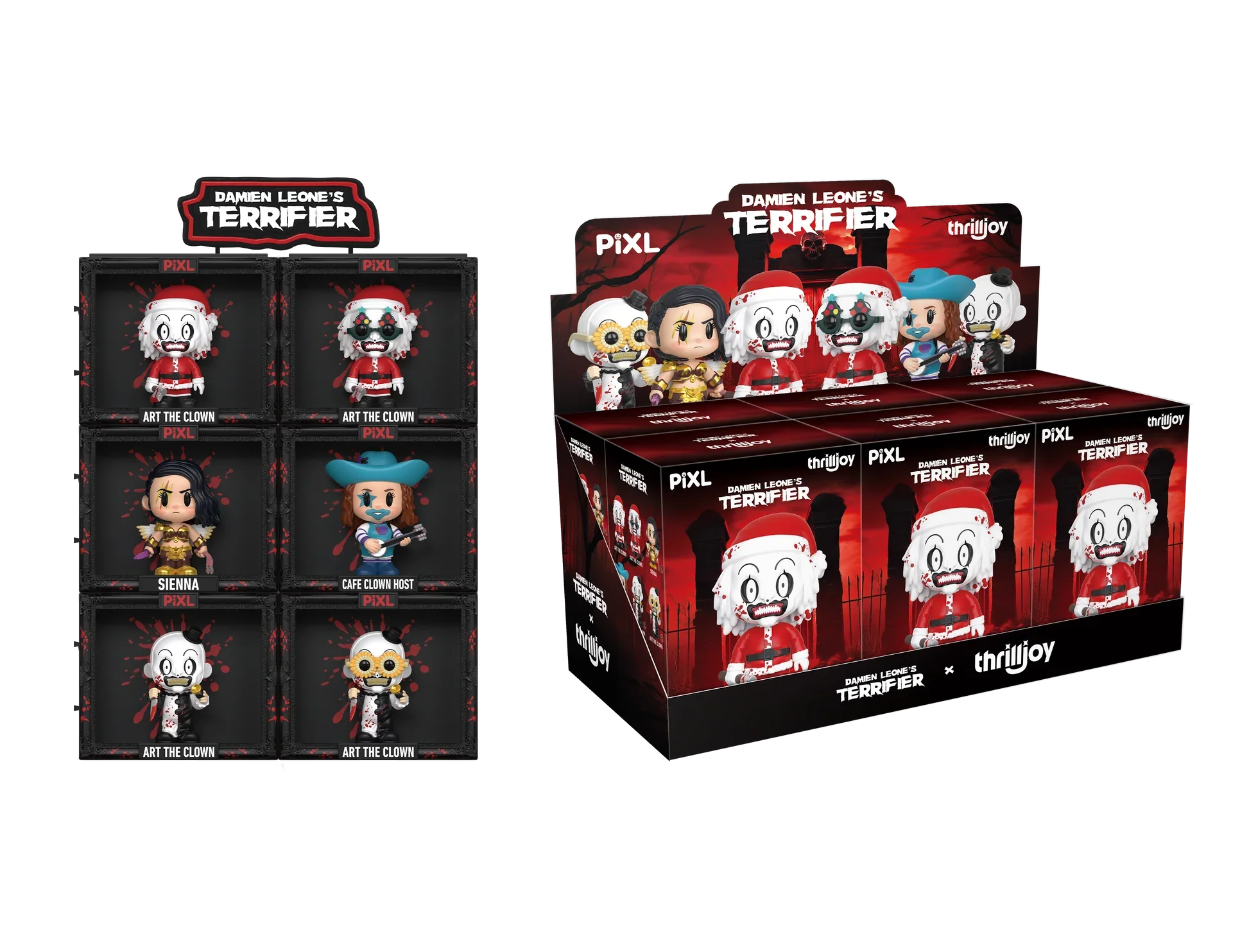 [Thrilljoy] Damien Leone's Terrifier PIXL Blind Box Vinyl (Chance at 1 of 300 hyper-rare “chase” pieces will be redeemable for a special 12” MEGA PIX!)