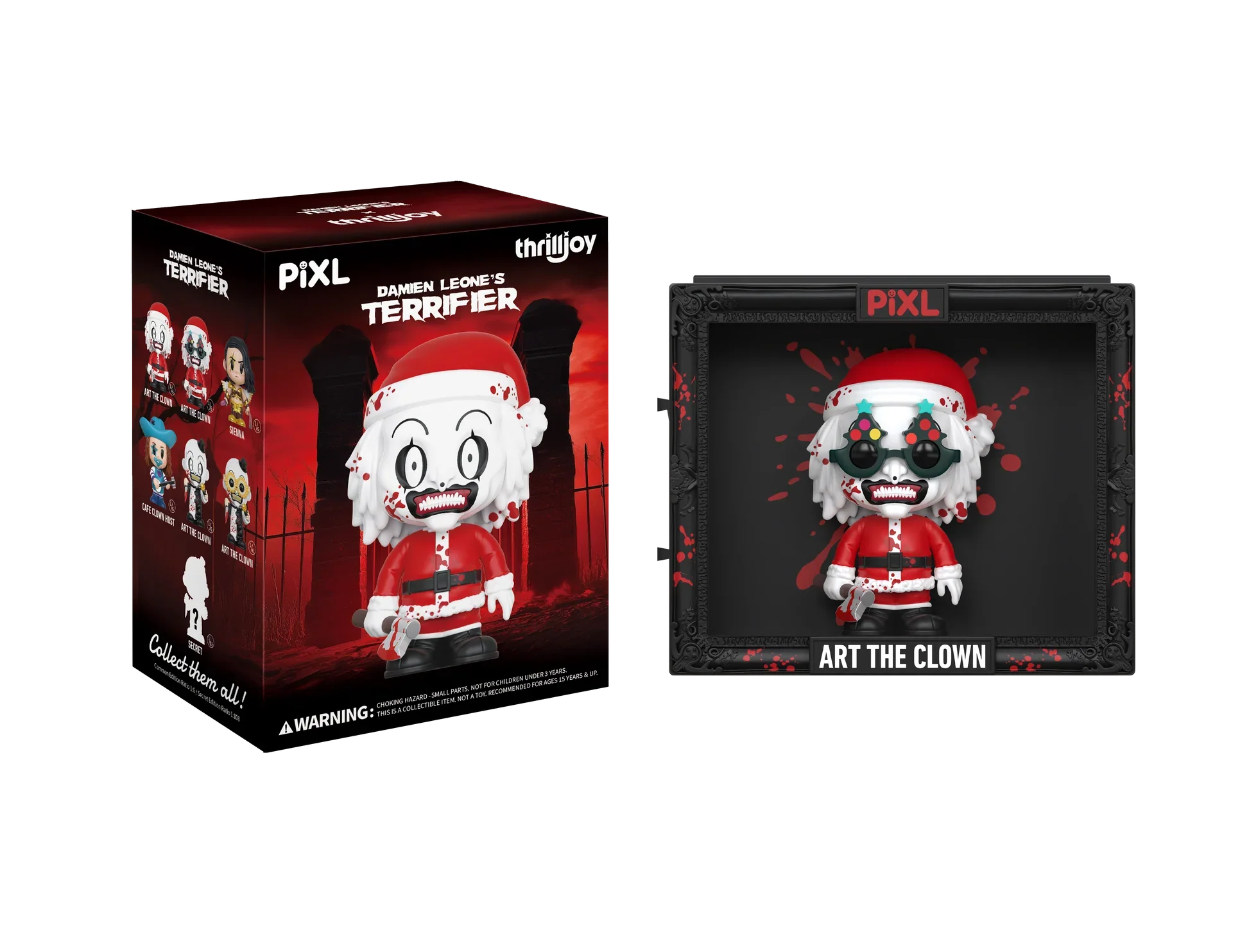 [Thrilljoy] Damien Leone's Terrifier PIXL Blind Box Vinyl (Chance at 1 of 300 hyper-rare “chase” pieces will be redeemable for a special 12” MEGA PIX!)