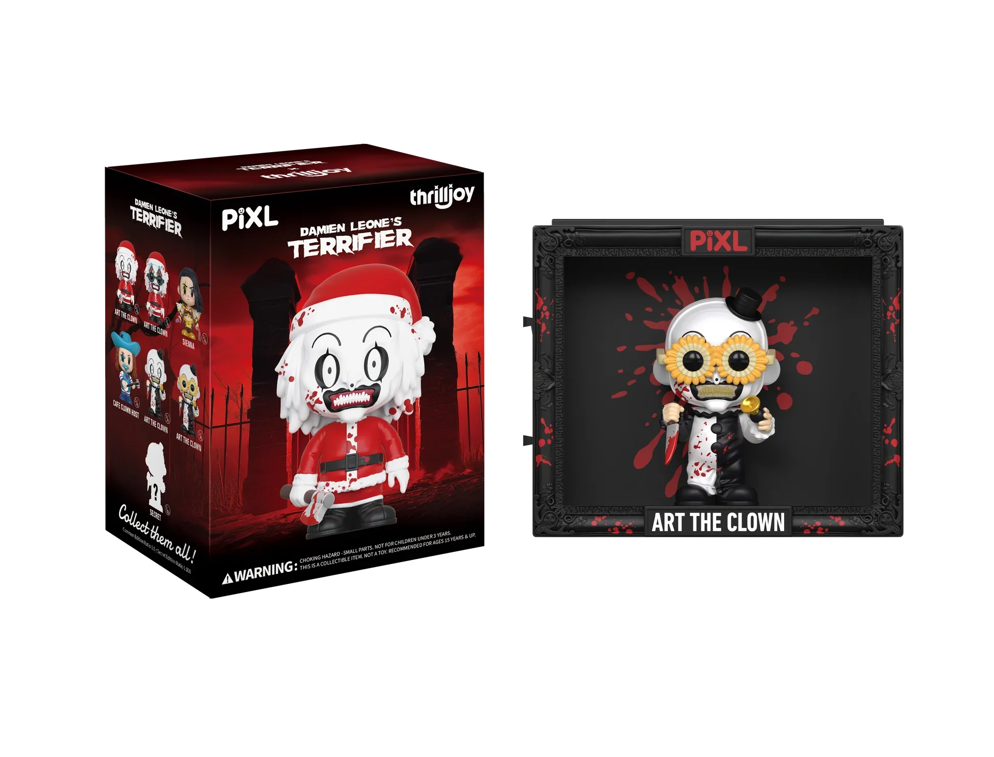 [Thrilljoy] Damien Leone's Terrifier PIXL Blind Box Vinyl (Chance at 1 of 300 hyper-rare “chase” pieces will be redeemable for a special 12” MEGA PIX!)