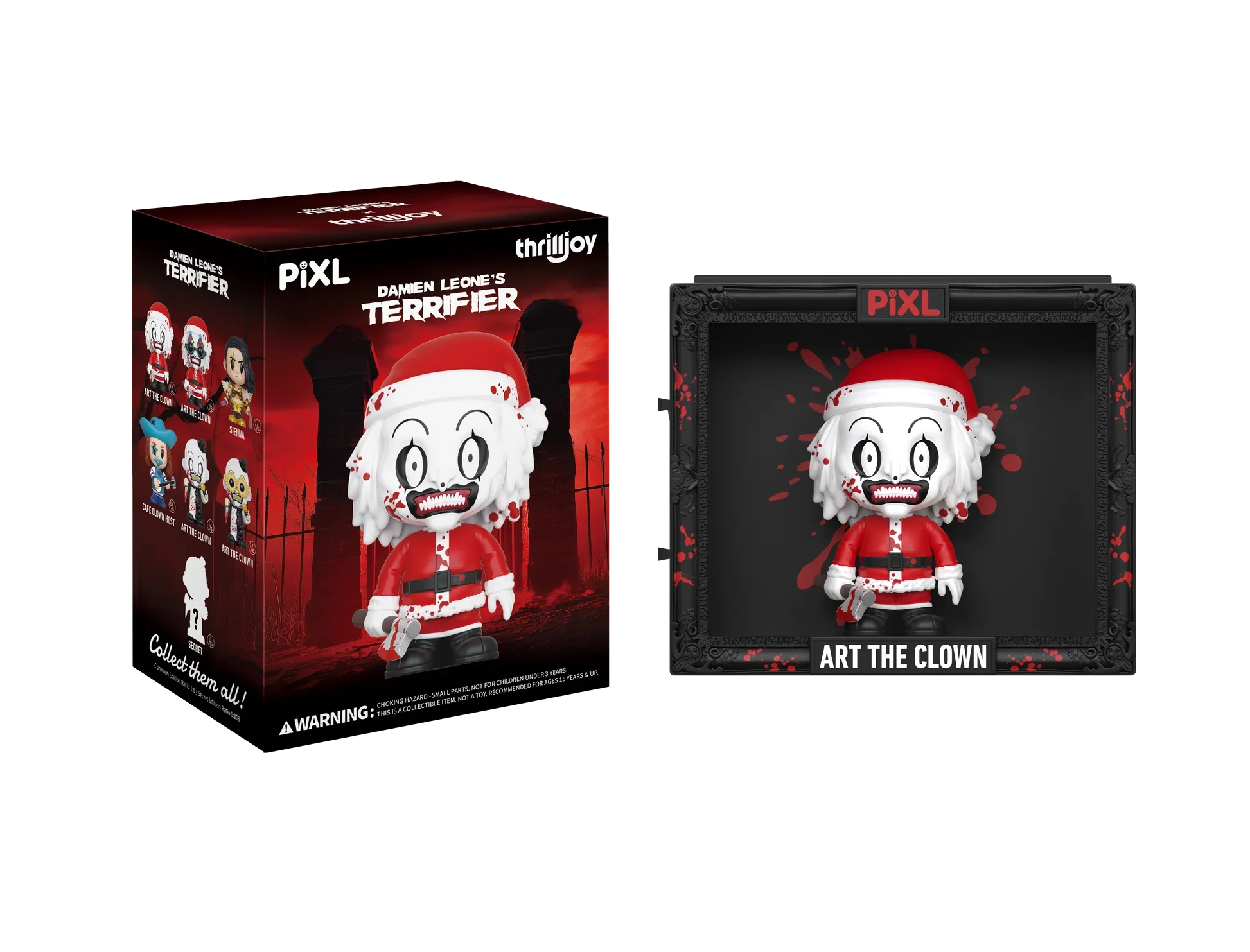 [Thrilljoy] Damien Leone's Terrifier PIXL Blind Box Vinyl (Chance at 1 of 300 hyper-rare “chase” pieces will be redeemable for a special 12” MEGA PIX!)