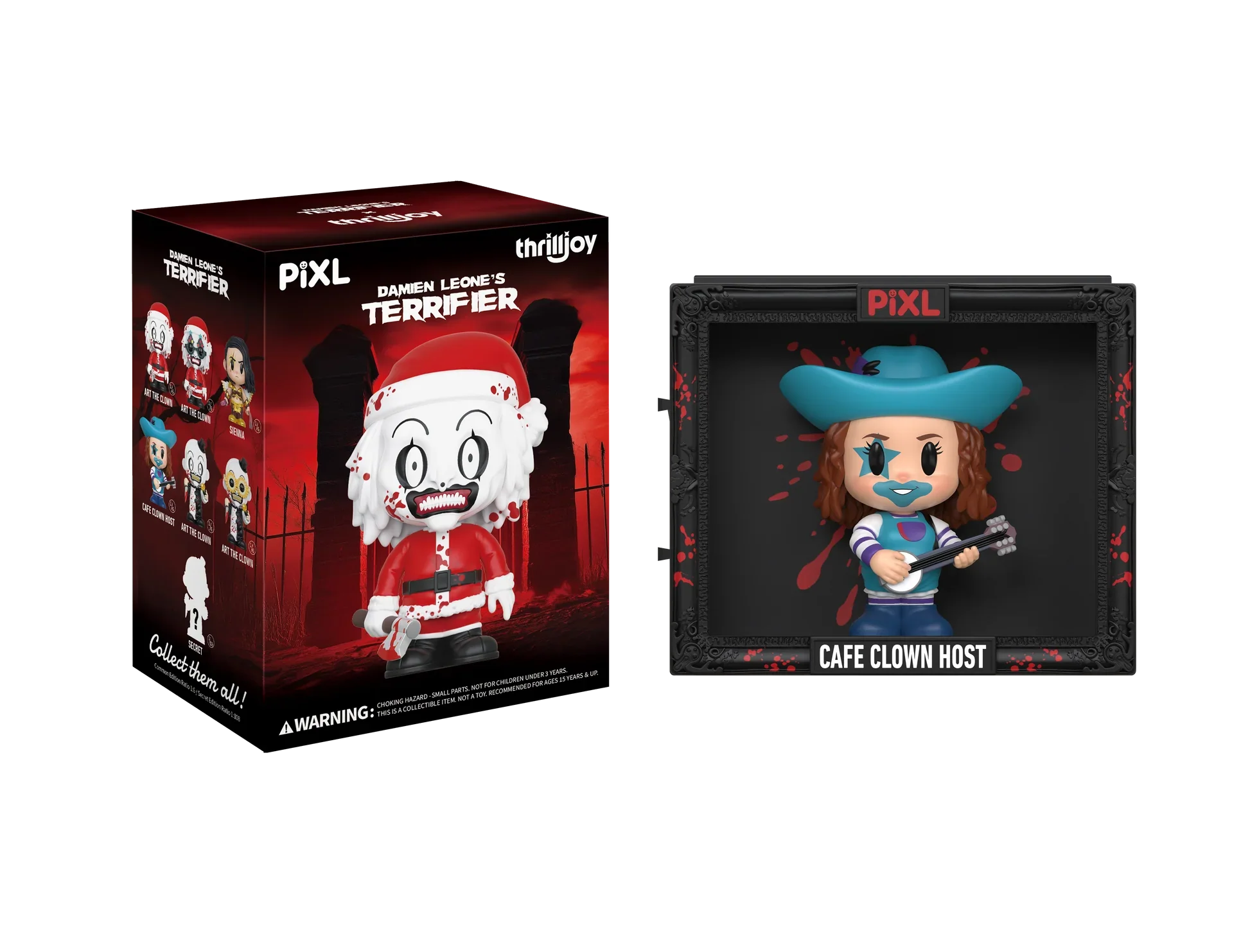 [Thrilljoy] Damien Leone's Terrifier PIXL Blind Box Vinyl (Chance at 1 of 300 hyper-rare “chase” pieces will be redeemable for a special 12” MEGA PIX!)