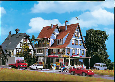Vollmer 43660 HO Scale Supermarket -- Kit - 6-5/8 x 5-1/2"  16.8 x 14cm