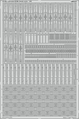Eduard 32432 1/32 Aircraft- Lancaster B Mk I Bomb Racks for HKM