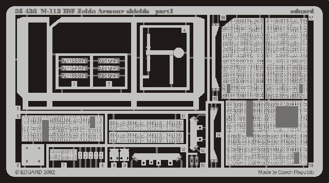 Eduard 35438 1/35 Armor- M113 IDF Zelda Armor Shields for ACY
