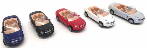 Herpa 64033 HO Scale European Convertible Coupe 2 - Assembled -- Various Colors