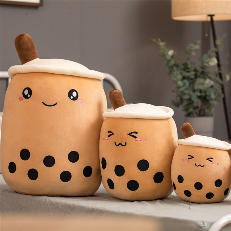 Plush Boba Tea Pillow – Soft Stuffed Bubble Tea Cup Cushion Gift