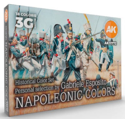 AK Interactive 11772 Historical Napoleonic Figures 3G Acrylic Paint Set (18 Colo