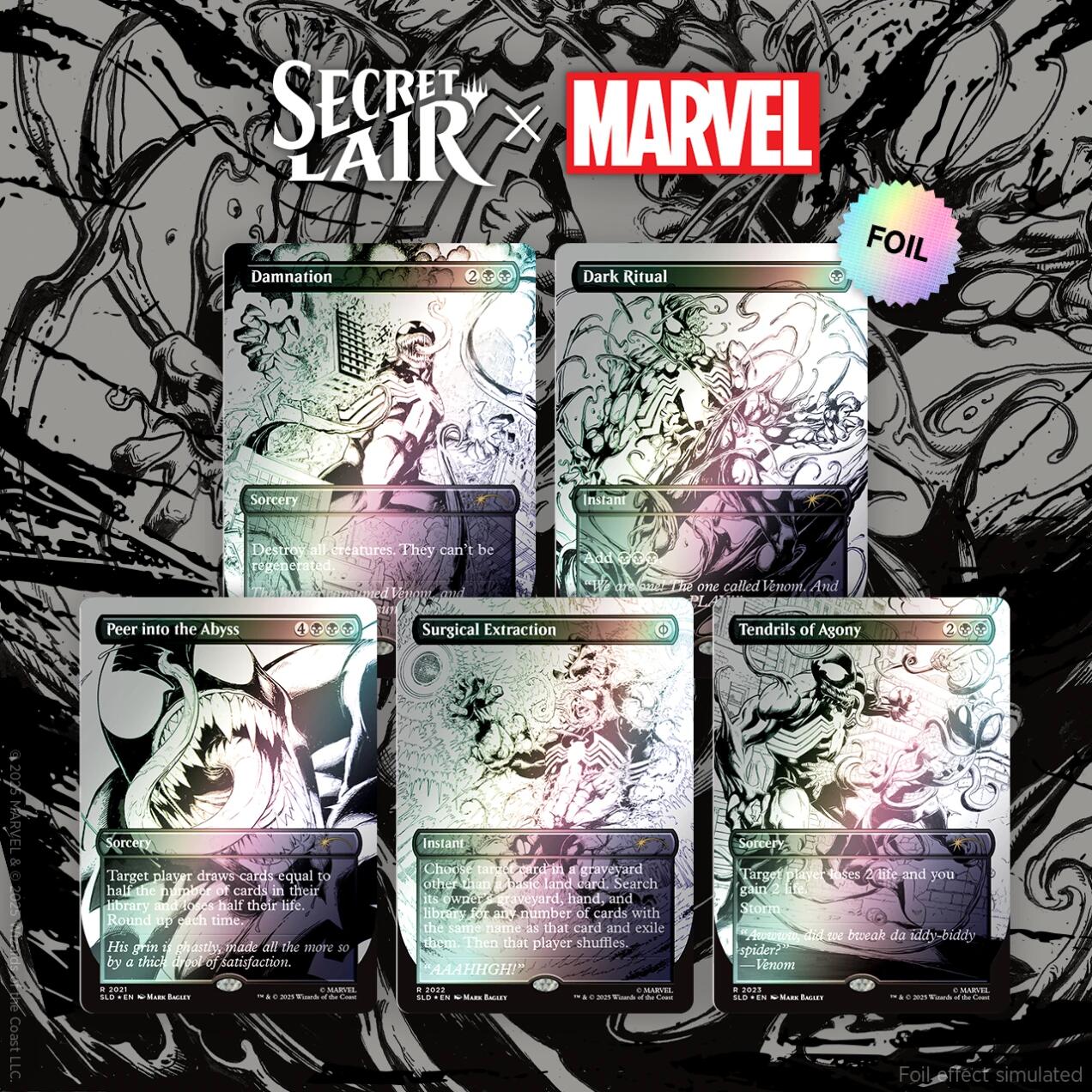 (Preorder) Secret Lair Drop: Secret Lair x Marvel's Spider-Man: Venom Unleashed (Inks) (Rainbow Foil Edition)