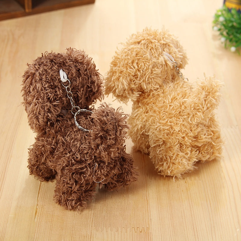 Plush Teddy Dog Pendant – Soft Stuffed Toy Keychain for Gifts and Decorations