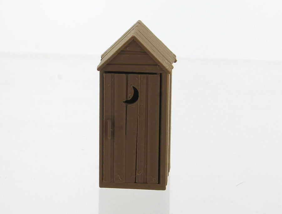 3D To Scale 50-142-WD 1/50 Scale Outhouse - Rustic Wood Tone