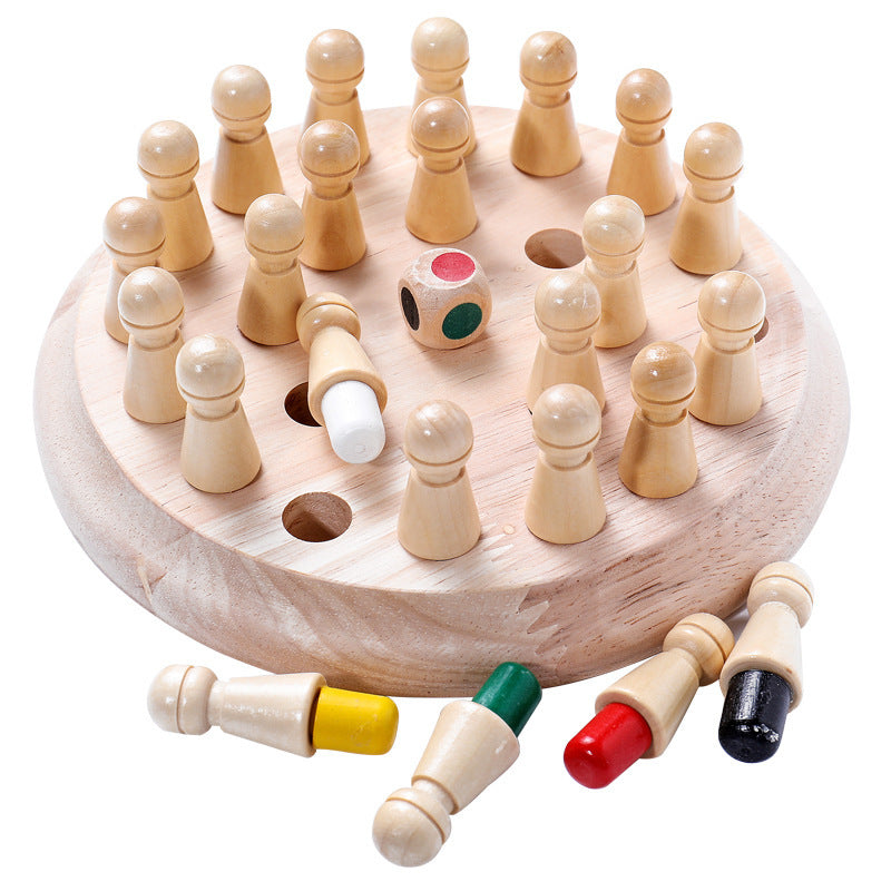 Wooden Memory Chess Game – Educational Brain Training Toy for Kids