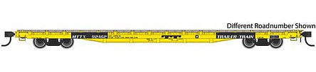 Walthers Mainline 5342 HO Scale 60' Pullman-Standard Flatcar - Ready to Run -- Trailer-Train MTTX #92180 (General Loading; yellow, black)