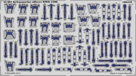 Eduard 53087 1/200 Ship- WWII Kriegsmarine Officers for TSM (Painted Self Adhesi