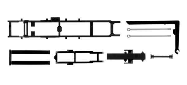 Herpa 84314 1/87 Scale Roll-Off Truck Frame- 2 Frames Per Package