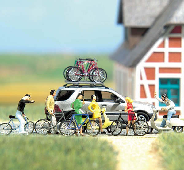 Busch 6013 HO Scale Bicycle & Scooter Set