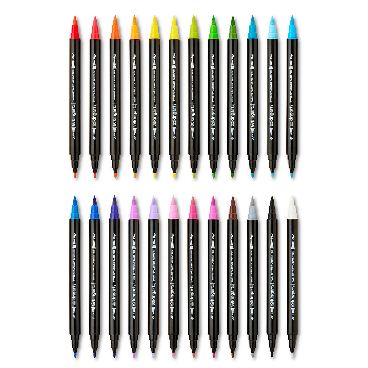 Twin-Tip™ Brush & Fine Acrylic Paint Pens 24 Colors