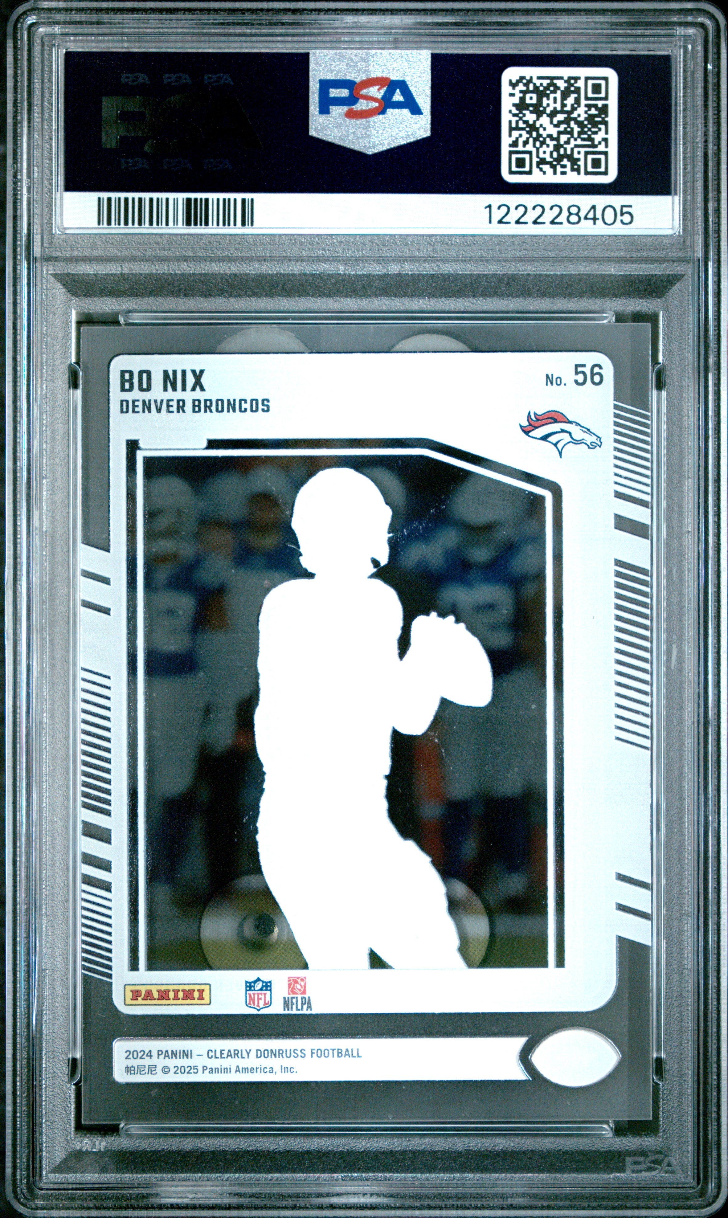 Graded 2024 Panini Clearly Donruss Bo Nix #56 Rookie RC Football Card