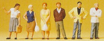 Preiser 10451 HO Scale Passers By Waiting -- pkg(6)