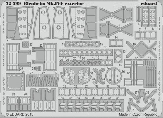 Eduard 72599 1/72 Aircraft- Blenheim Mk IVF Exterior for ARX