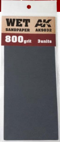 AK Interactive 9032 Wet Sandpaper Sheets 800 Grit (3)