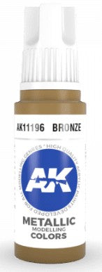 AK Interactive 11196 Bronze Metallic 3G Acrylic Paint 17ml Bottle