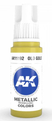 AK Interactive 11192 Old Gold Metallic 3G Acrylic Paint 17ml Bottle