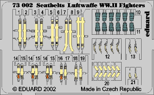 Eduard 73002 1/72 Aircraft- Luftwaffe Fighter WWII Seatbelts (Painted)