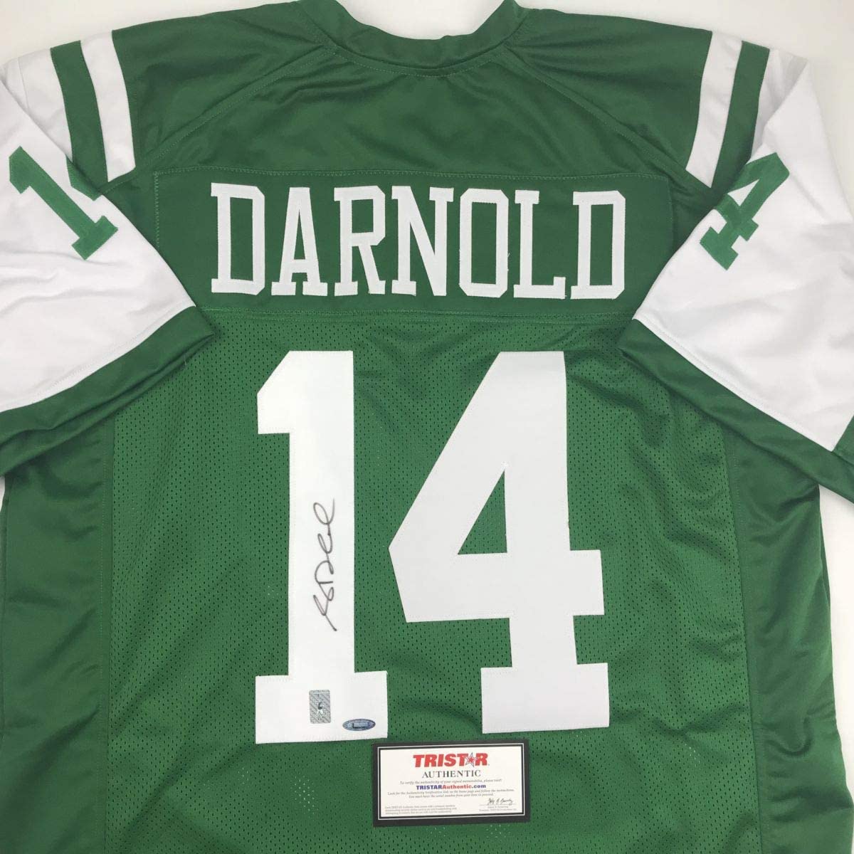 Autographed/Signed Sam Darnold New York Green Rookie Football Jersey Tristar COA