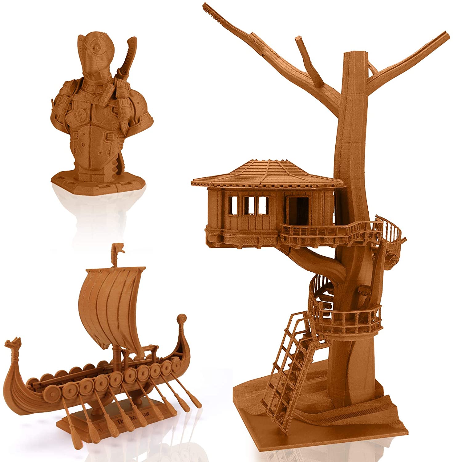 PLA Wood 1.75mm, 1KG/2.2LB