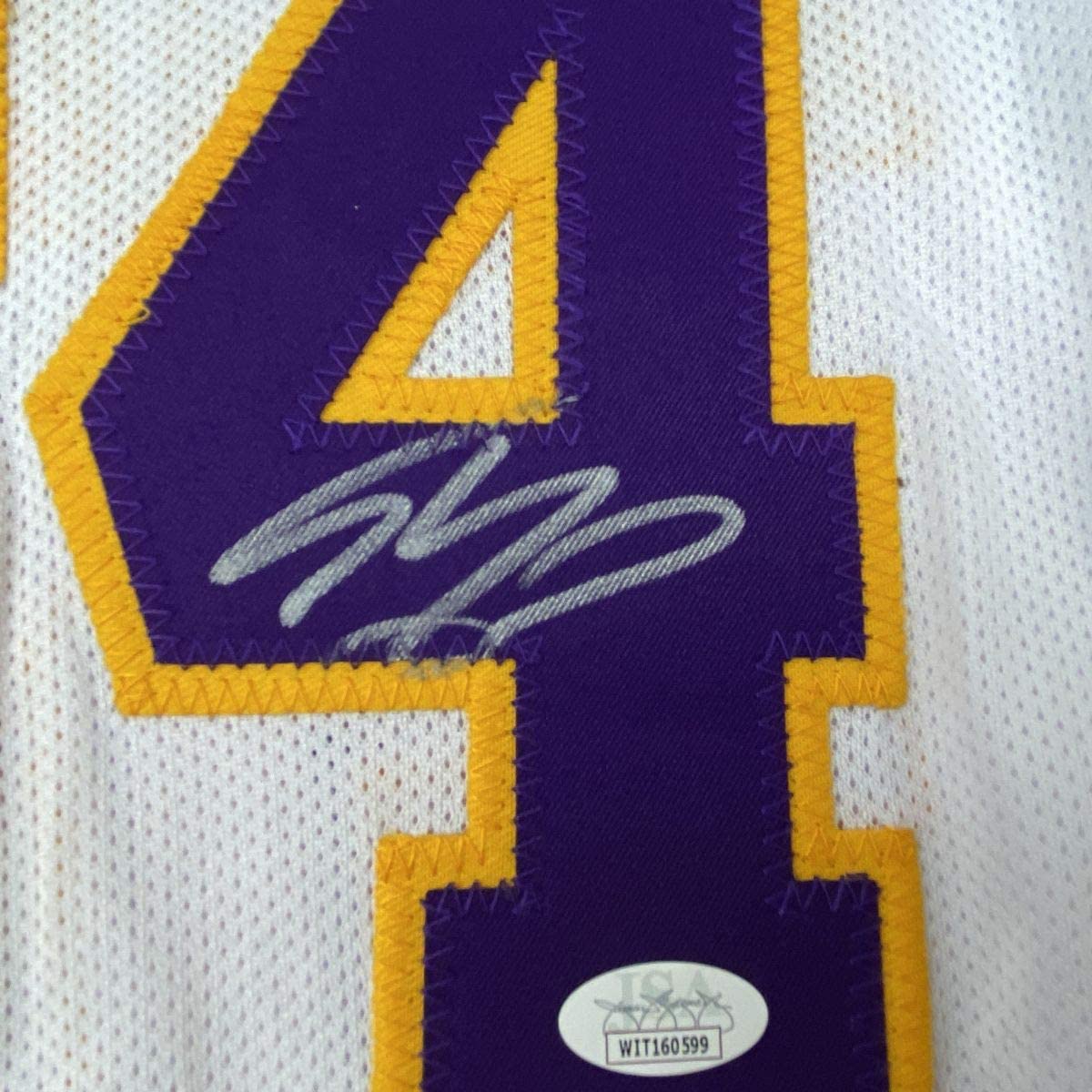 Autographed/Signed Shaquille Shaq O'Neal Los Angeles LA White Basketball Jersey JSA COA
