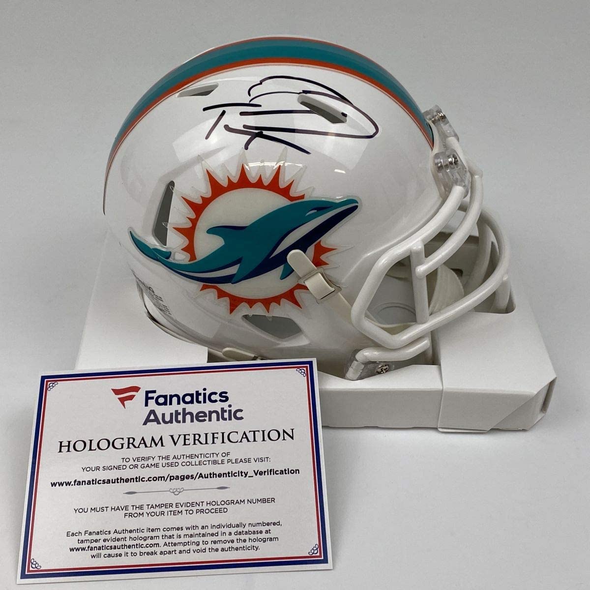 Autographed/Signed Tua Tagovailoa Miami Dolphins Football Mini Helmet Fanatics COA