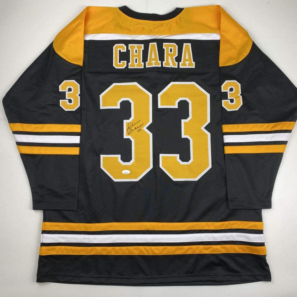 Autographed/Signed Zdeno Chara Boston Black Hockey Jersey JSA COA
