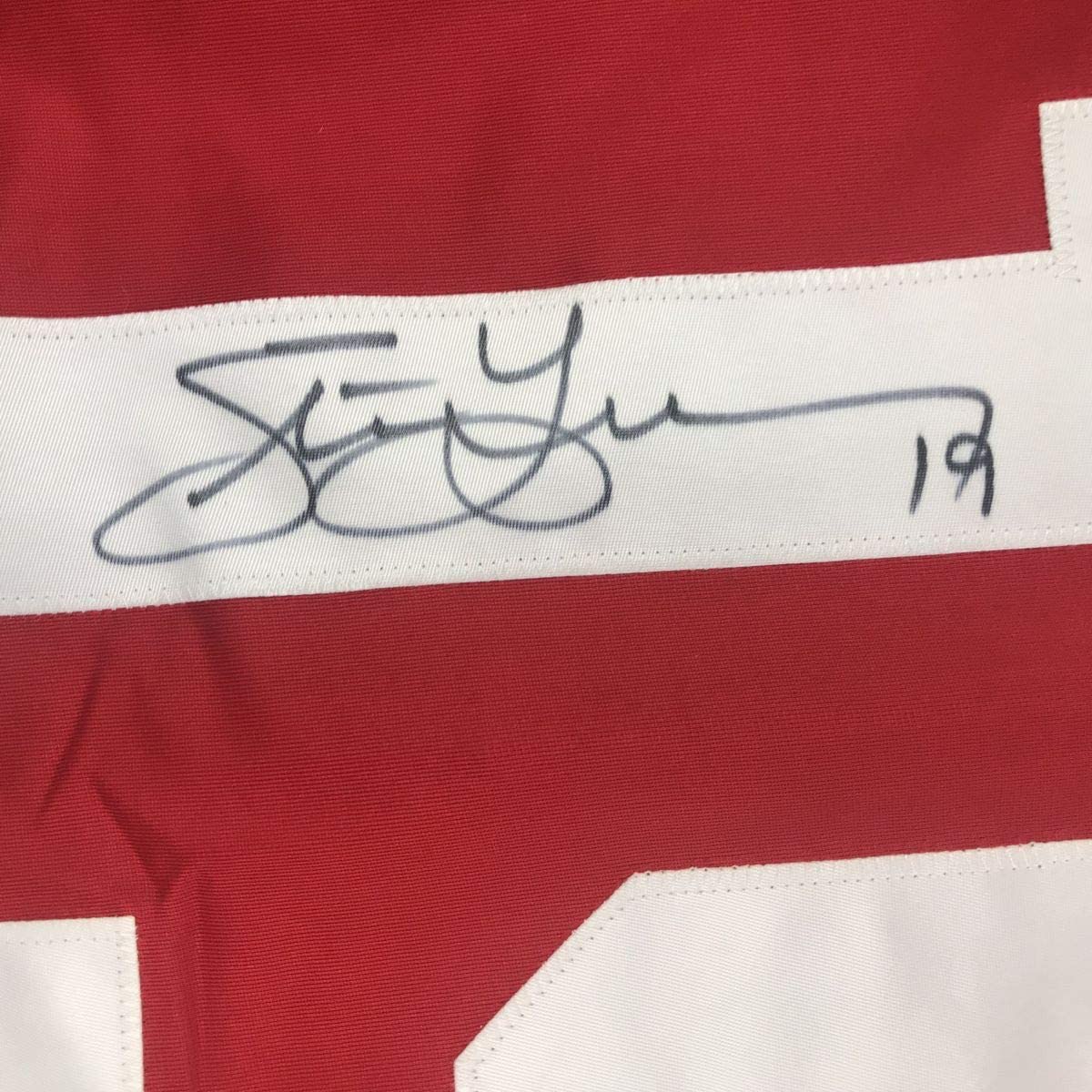 Autographed/Signed Steve Yzerman Detroit Red Hockey Jersey Beckett BAS COA