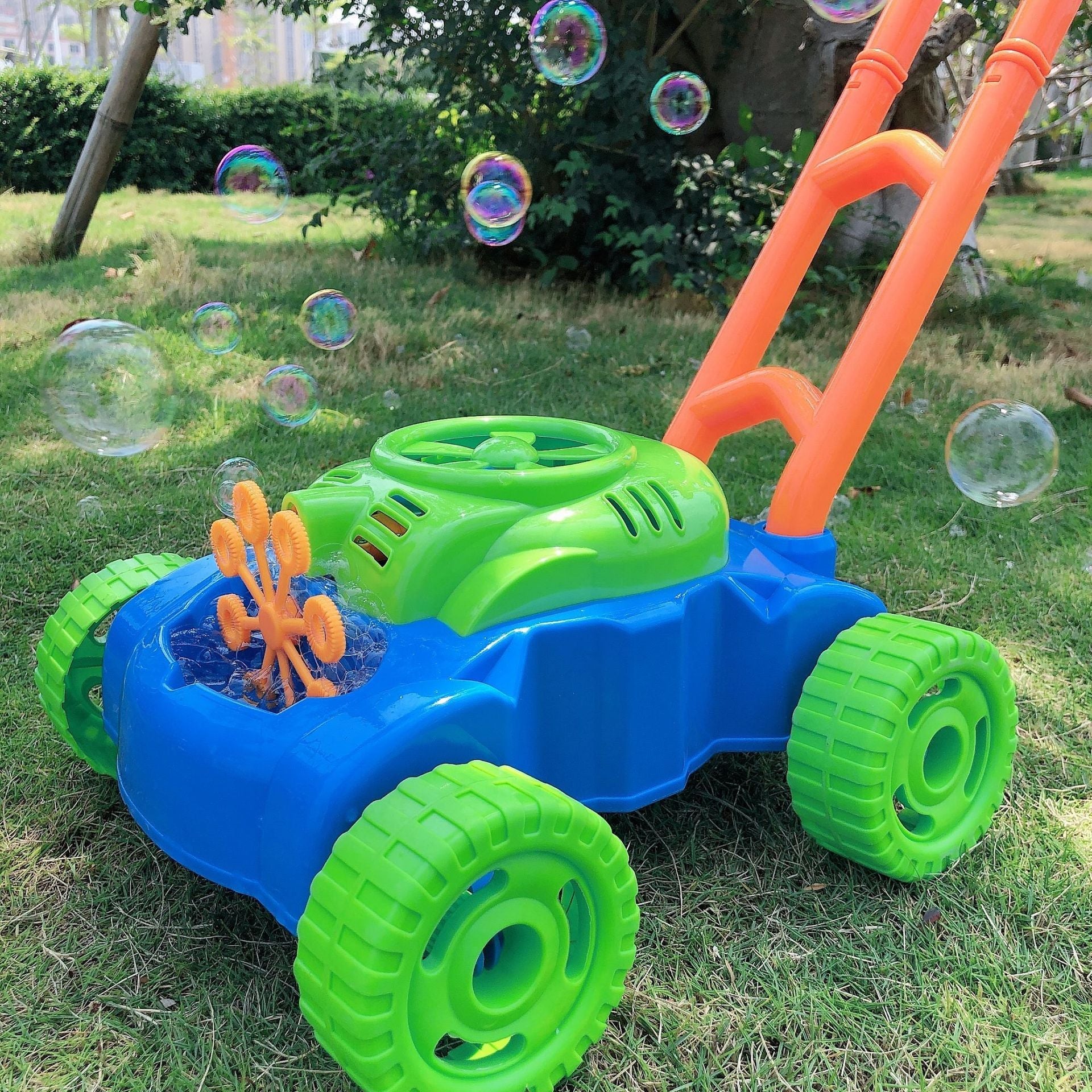 Electric Bubble Machine Push Toy – Outdoor Fun Bubble Blower for Kids