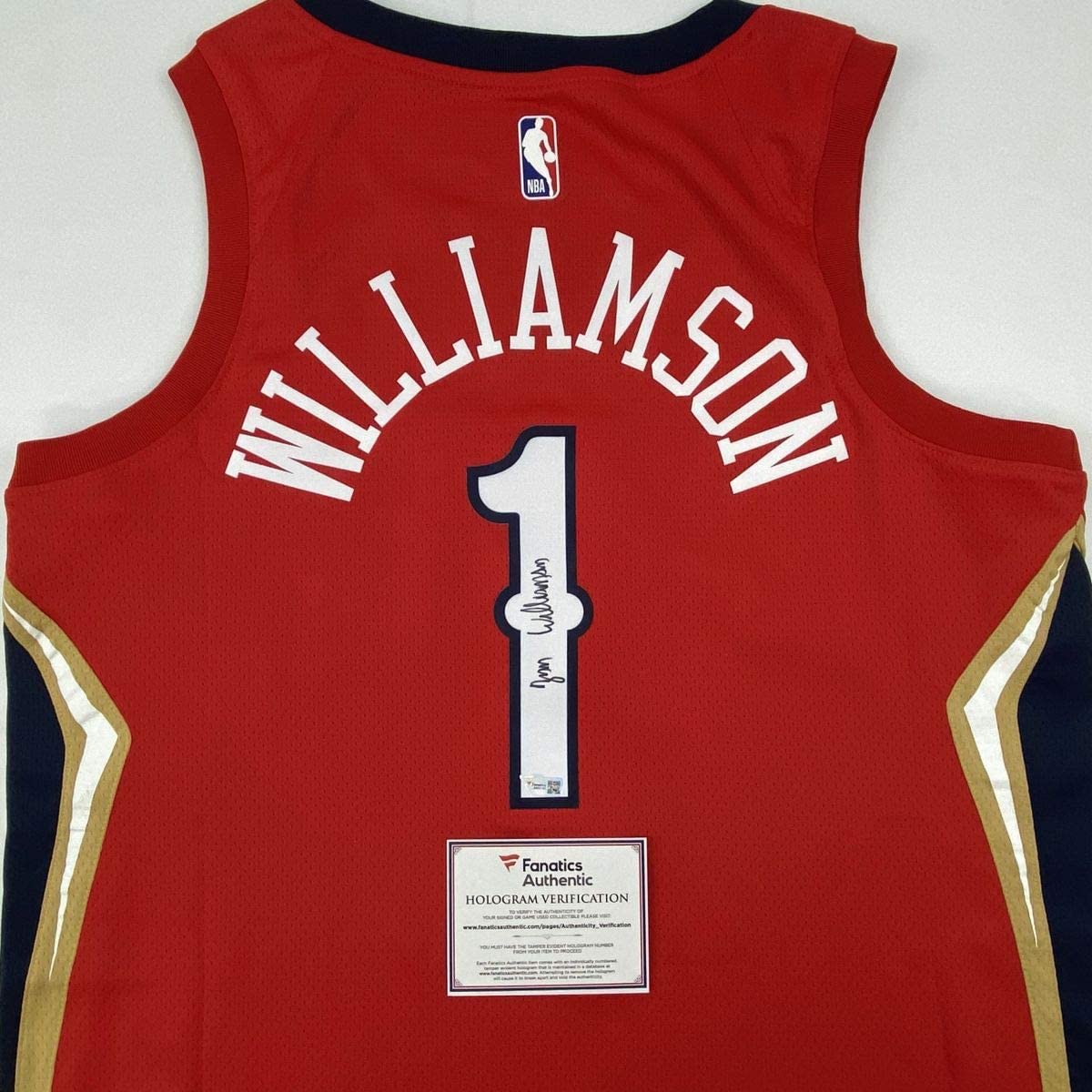 Autographed/Signed Zion Williamson New Orleans Pelicans Red Swingman Jordan Basketball Jersey Fanatics COA