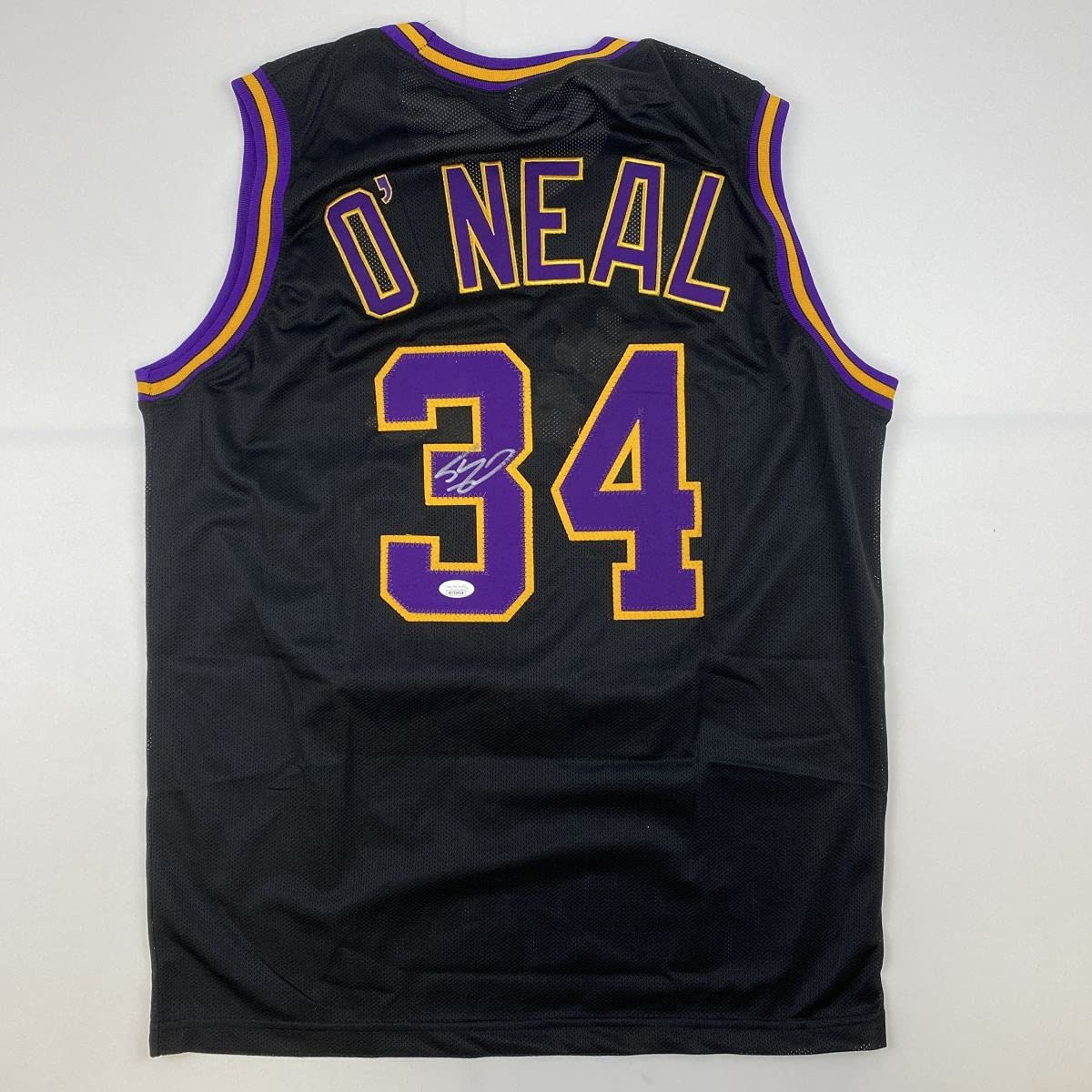 Autographed/Signed Shaquille Shaq O'Neal Los Angeles LA Black Basketball Jersey JSA COA