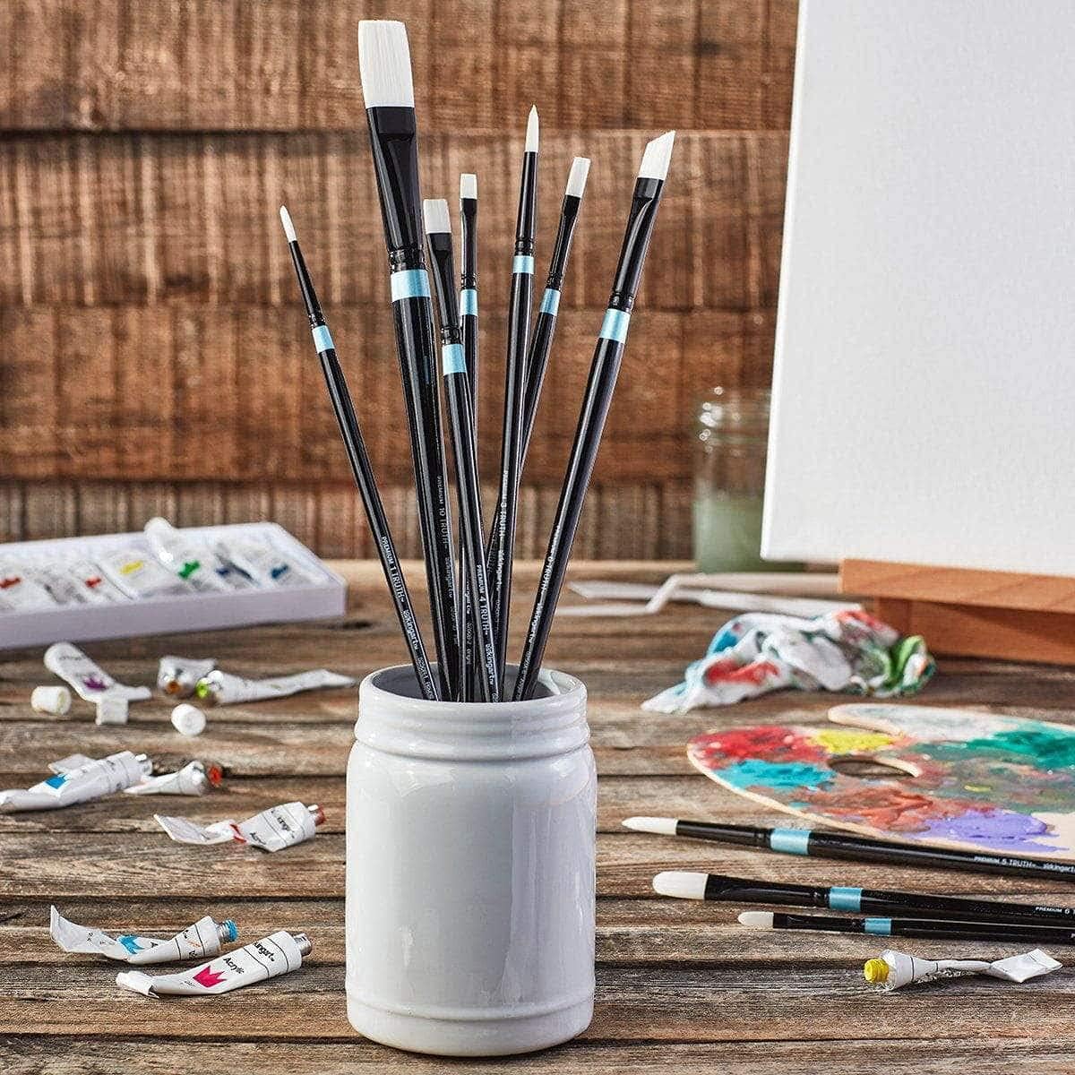 White Nylon Long Handle Brushes 10 pc