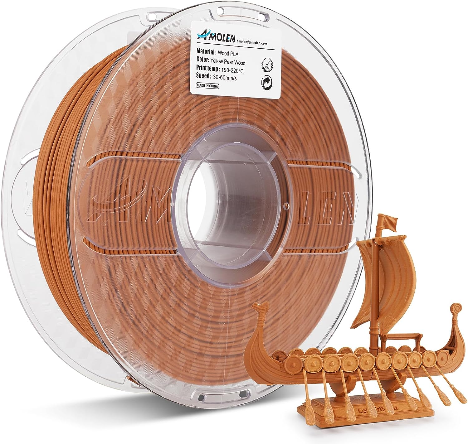 PLA Wood 1.75mm, 1KG/2.2LB