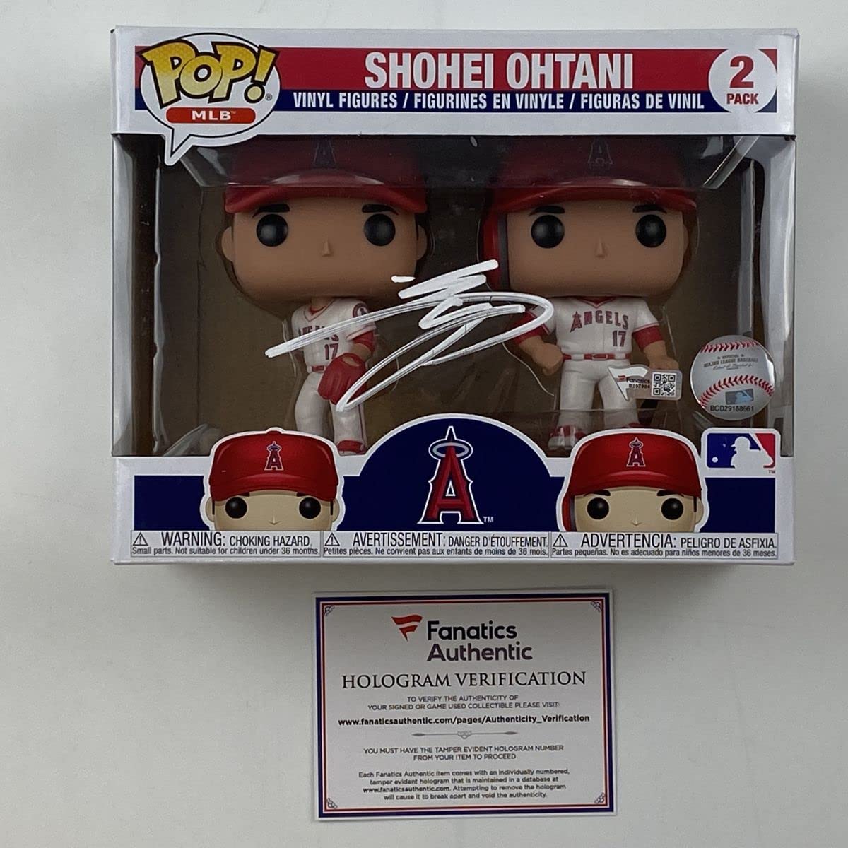 Autographed/Signed Shohei Ohtani Los Angeles Angels of Anaheim Funko Pop Baseball Figurine Fanatics COA Auto