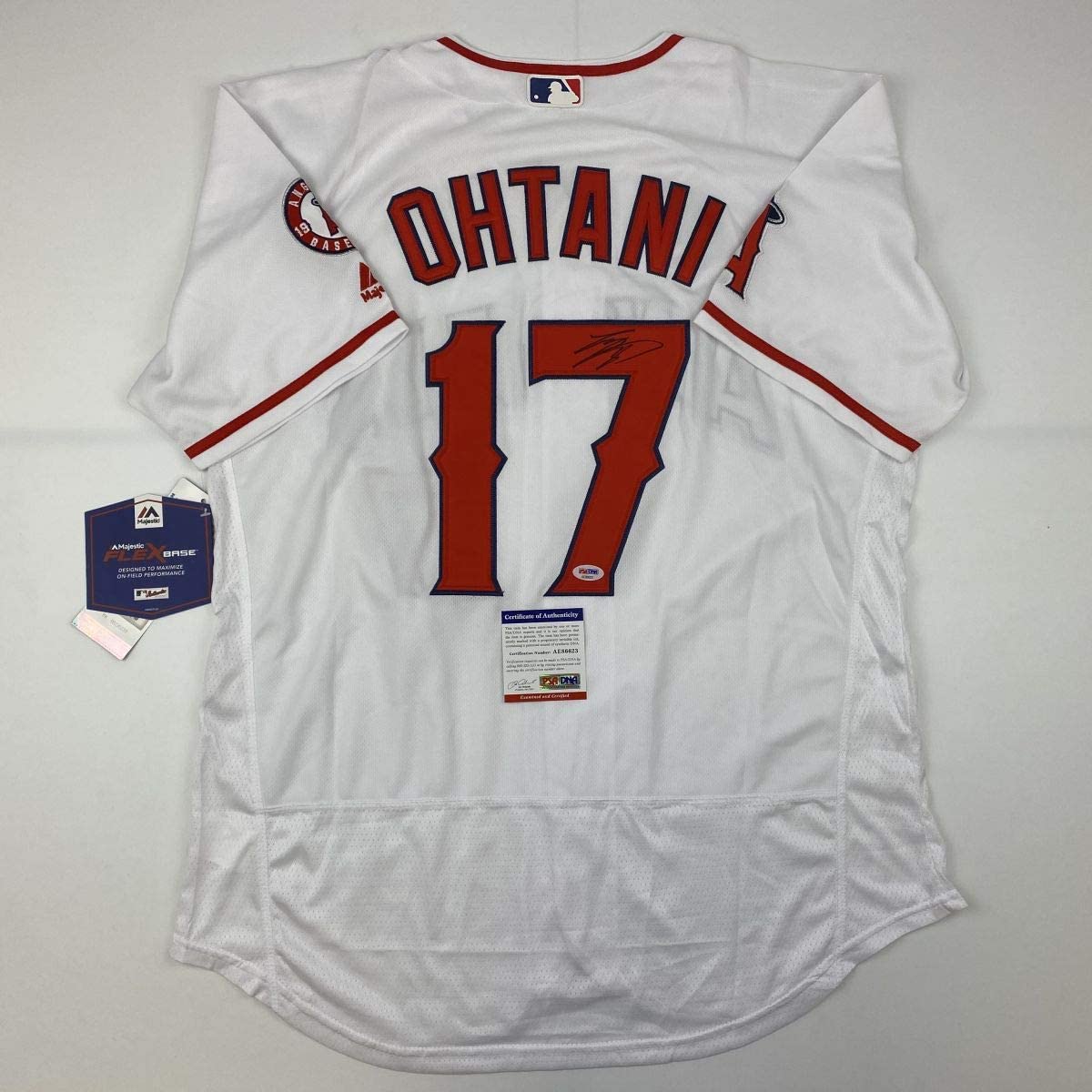 Autographed/Signed Shohei Ohtani Los Angeles LA Anaheim White Baseball Jersey PSA/DNA COA