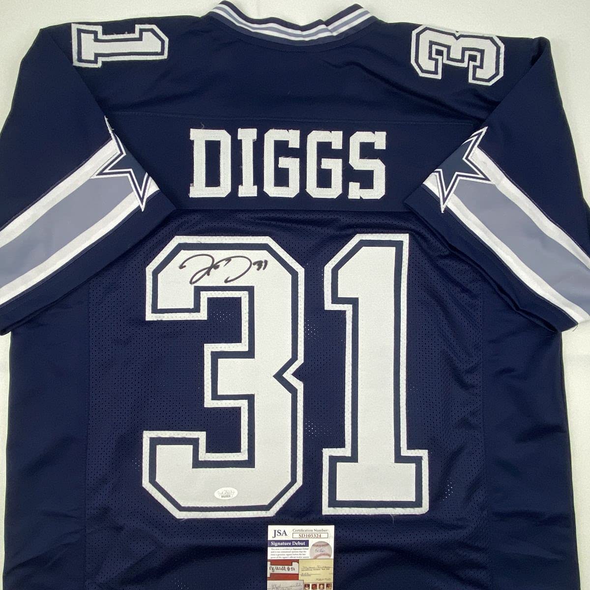 Autographed/Signed Trevon Diggs Dallas Dark Blue Football Jersey JSA COA