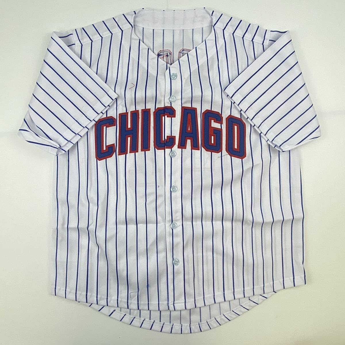 Autographed/Signed Sammy Sosa Chicago Pinstripe Baseball Jersey Beckett BAS COA