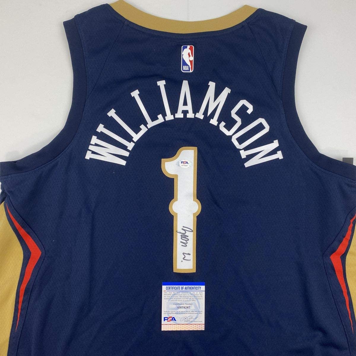Autographed/Signed Zion Williamson New Orleans Blue Basketball Jersey PSA/DNA COA