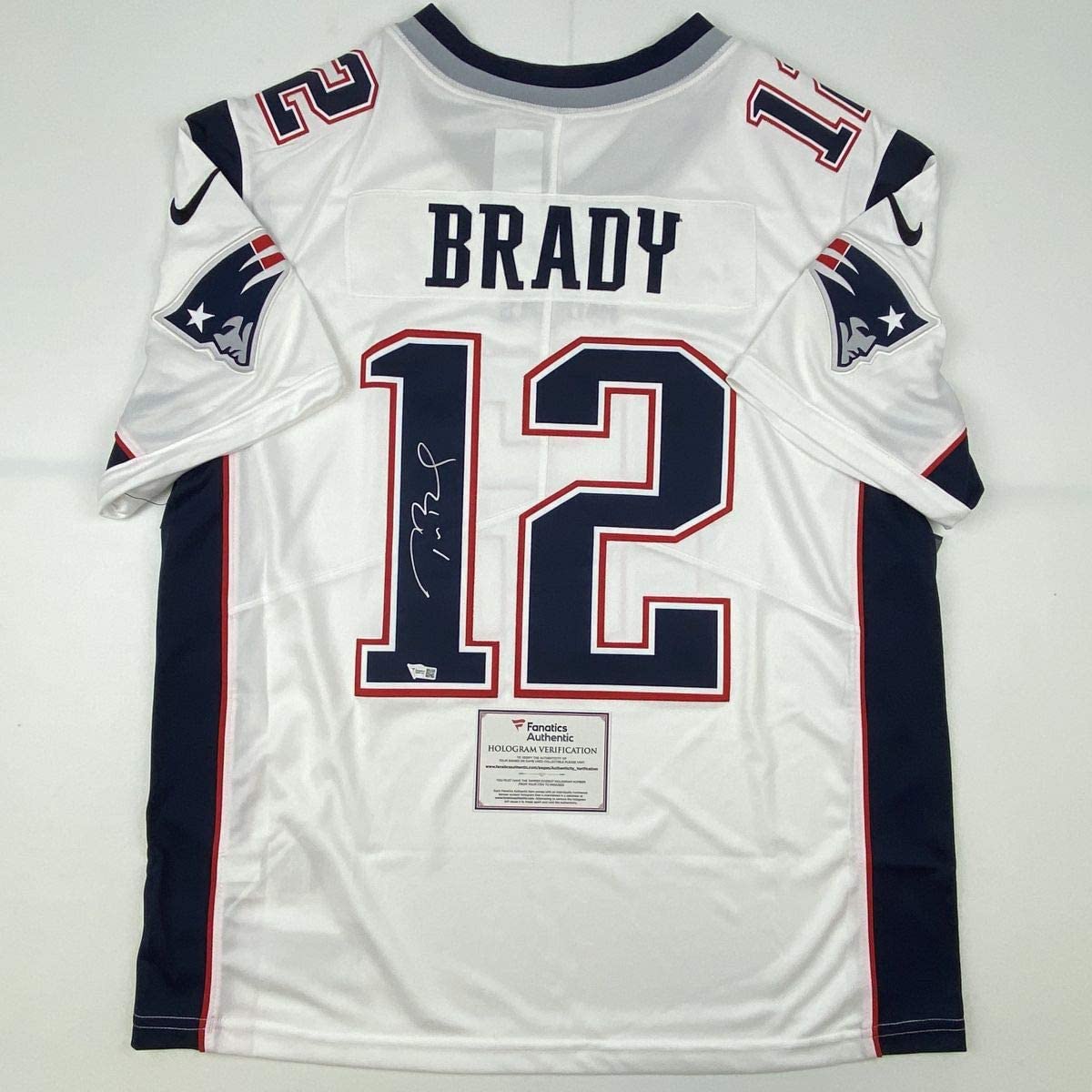 Autographed/Signed Tom Brady New England Patriots White Authentic Nike Limited Football Jersey Fanatics COA
