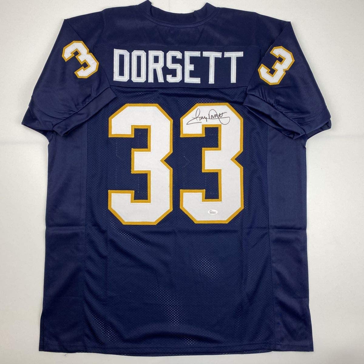 Autographed/Signed Tony Dorsett Pittsburgh Blue College Football Jersey JSA COA