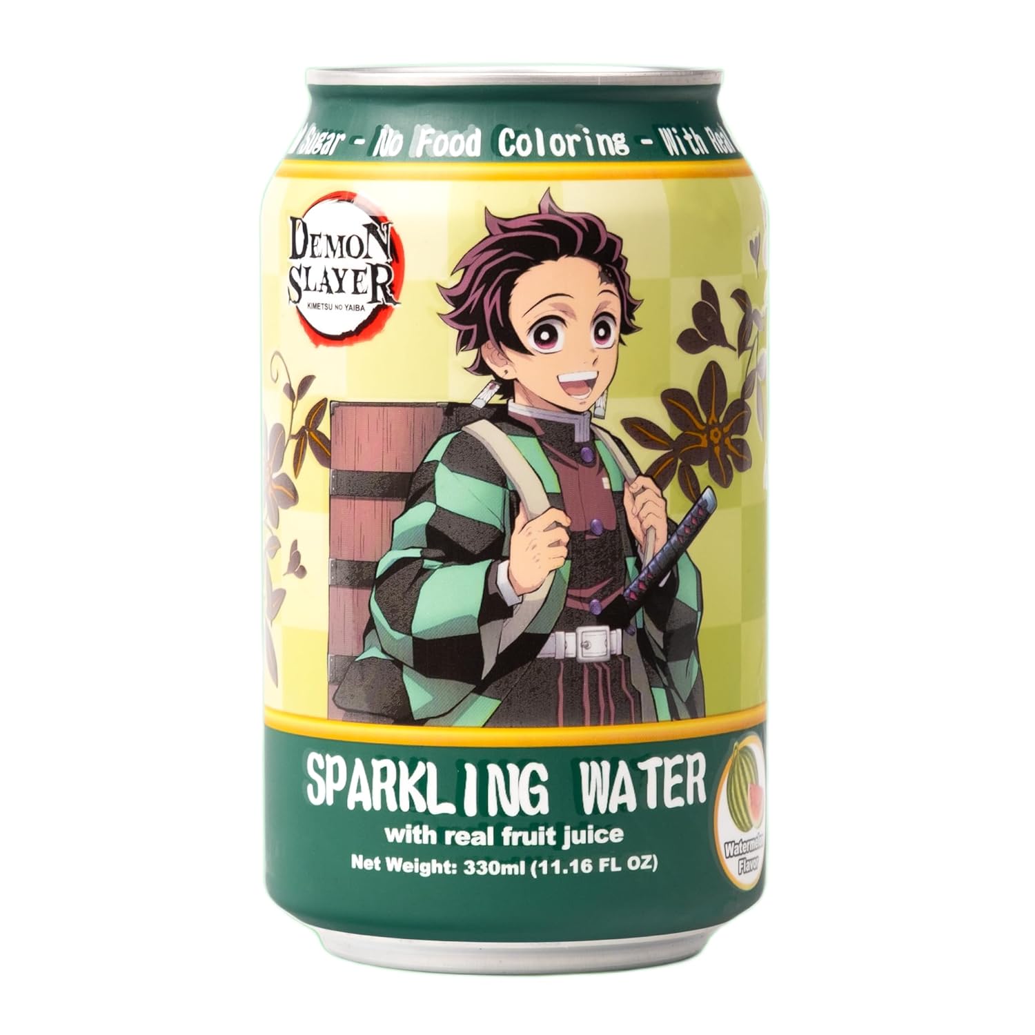 Demon Slayer Watermelon Sparkling Water – 11.16 fl oz (330 ml) Cans – Tanjiro Kamado Collectible Anime Drink (1 Can)