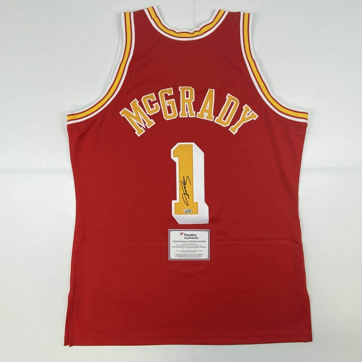 Autographed/Signed Tracy McGrady Houston Rockets Red Authentic Swingman Mitchell & Ness Basketball Jersey Fanatics COA