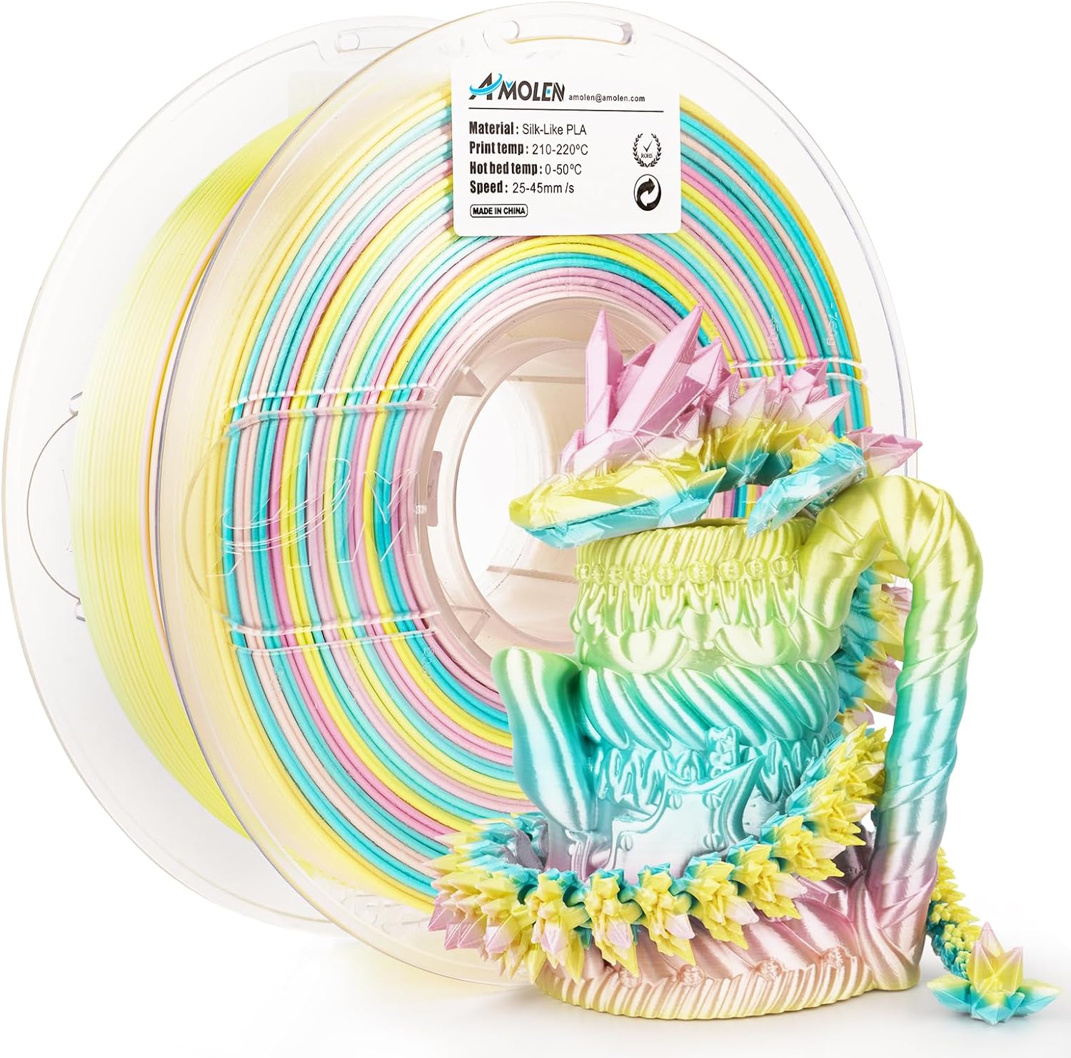 PLA Silk Rainbow 1.75mm, 1KG/2.2LB