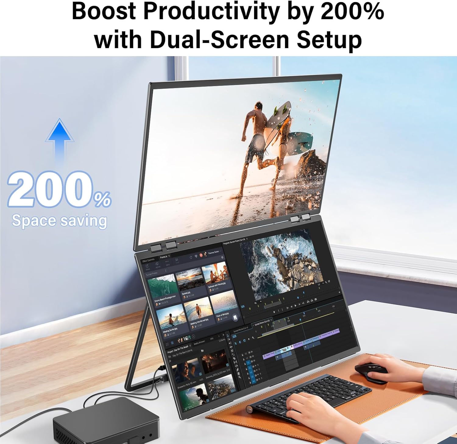 InnoView Foldable 23.8" Dual Monitor-INVPM609