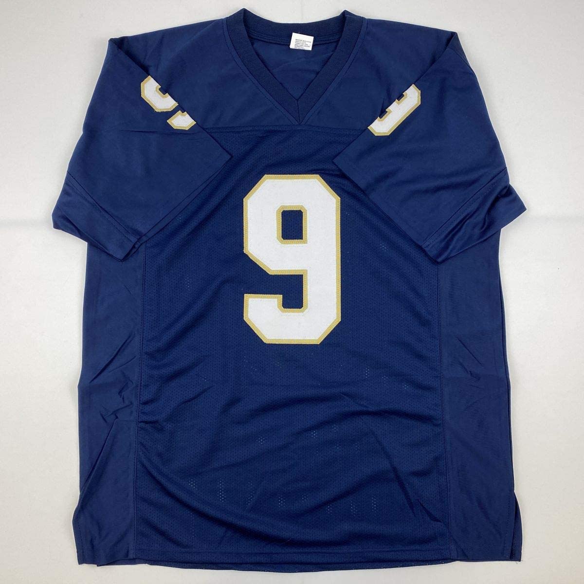 Autographed/Signed Tony Rice Notre Dame Blue College Football Jersey JSA COA